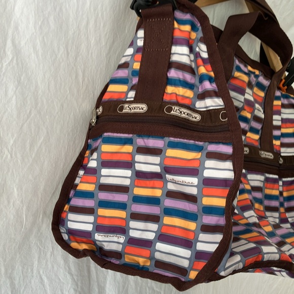Lesportsac vintage brown travel weekender - Picture 5 of 12